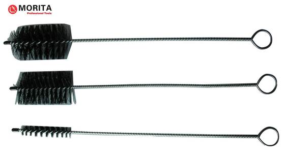 Spazzola per la pulizia del fumo 3 Pce 400mm Acciaio e Nylon Rotondo Ø52mm Rotondo Ø15mm Piatto 52*30mm Strumenti idraulici d'argento