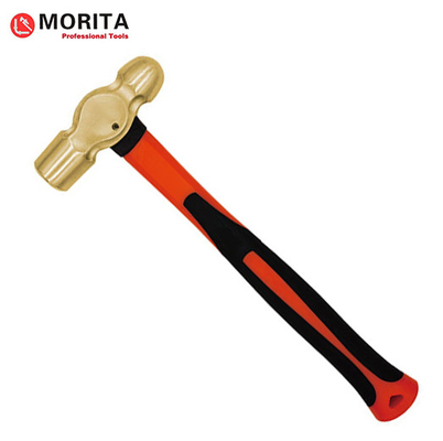 Strumenti non scintillanti martello a sfera di ottone con maniglia in fibra di vetro, non magnetico, a stampo, resistente alla corrosione