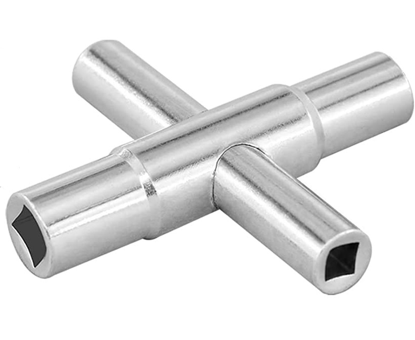 Strumenti idraulici 4 Way Sillcock Key 4 chiavi a spillo Dimensioni-1/4??, 9/32??, 5/16??, 11/32?? (1 pacchetto) Acciaio inossidabile