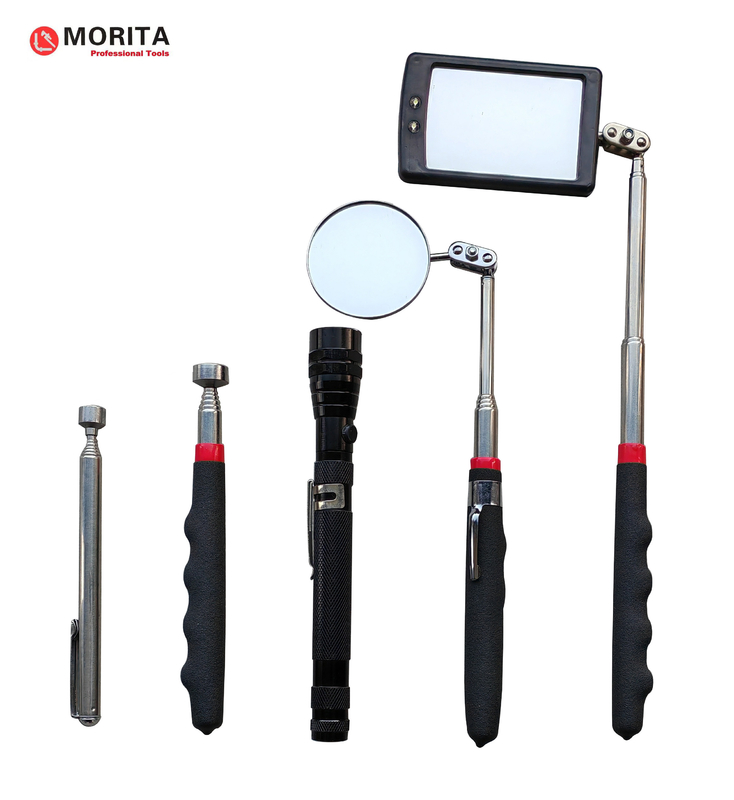 Grabber Tool set utensili idraulici raccogliere luci a LED specchi telescopici torcia elettrica argento nero