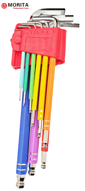 Serramenti e prese Multi Color Ball End Allen Key Set 9 Pce CR-V Steel Diamond Shaped Tips Design