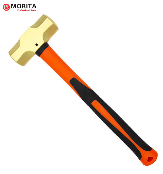 Strumenti non scintillanti Martello per slitte in ottone con maniglia in fibra di vetro, non magnetico, a stampatura, resistente alla corrosione,